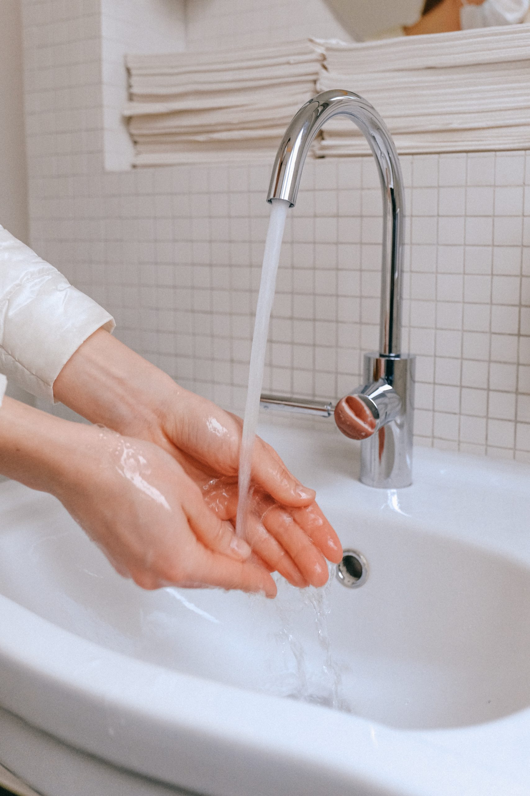 person practicing effective hand hygiene