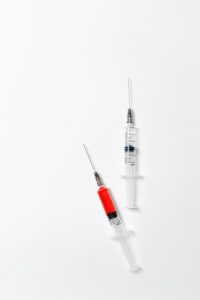 syringes on a white background